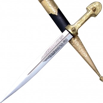 Кавказский кинжал сувенирный КИЗЛЯР К-02 011833 латунь/кожа Кавказский кинжал сувенирный КИЗЛЯР К-02 011833 латунь/кожа